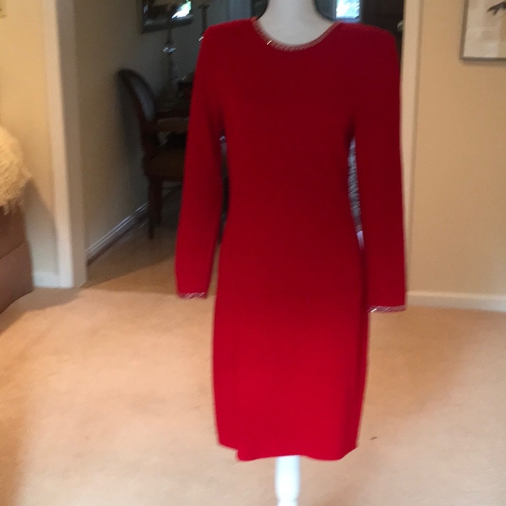 St. John red dress
